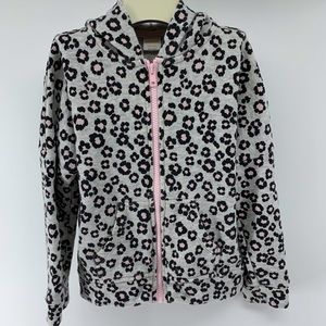 Gymboree girls' gray/pink zippered hoodie, S 5/6